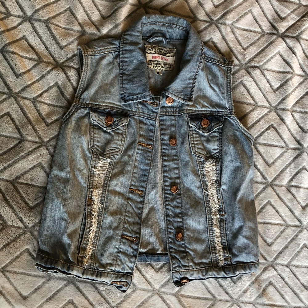 Distressed Denim vest